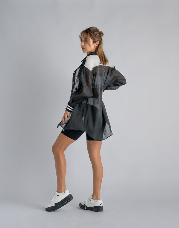 CRONOS WOMEN SHEER SHIRTS [BLACK]