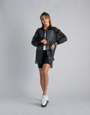 CRONOS WOMEN SHEER SHIRTS [BLACK]