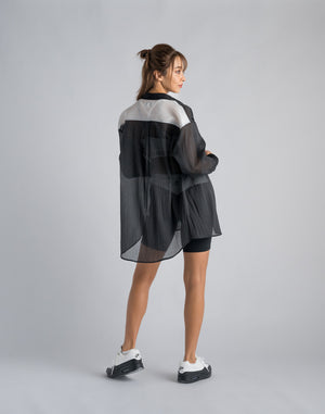 CRONOS WOMEN SHEER SHIRTS [BLACK]