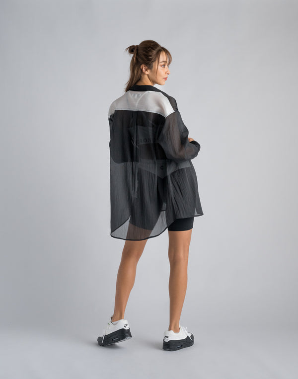 CRONOS WOMEN SHEER SHIRTS [BLACK]