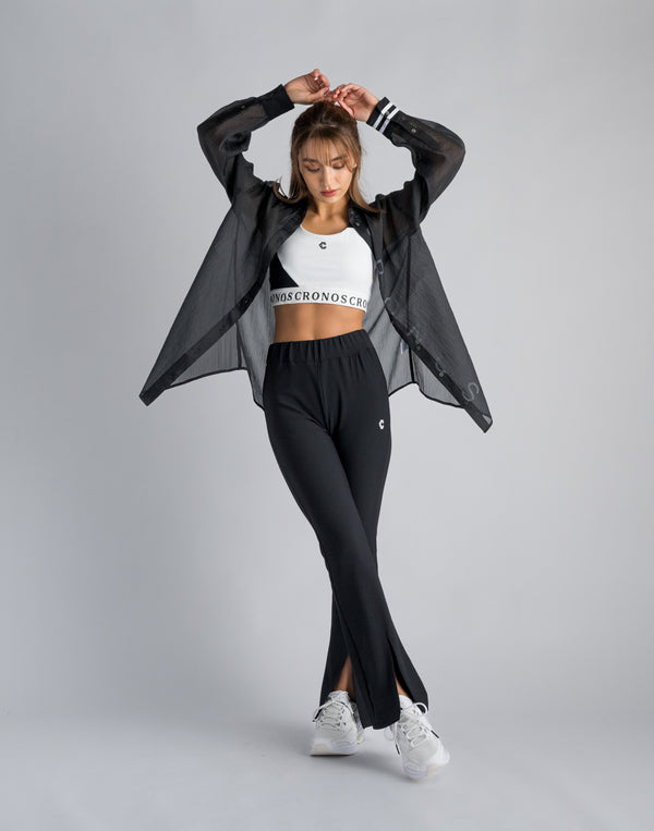 CRONOS WOMEN SHEER SHIRTS [BLACK]