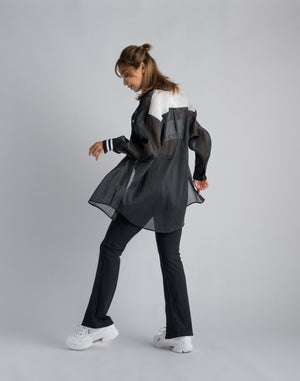 CRONOS WOMEN SHEER SHIRTS [BLACK]