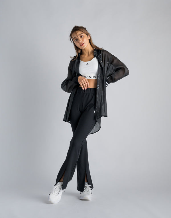 CRONOS WOMEN SHEER SHIRTS [BLACK]