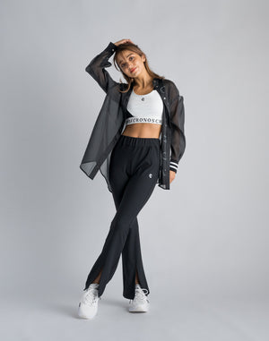 CRONOS WOMEN SHEER SHIRTS [BLACK]