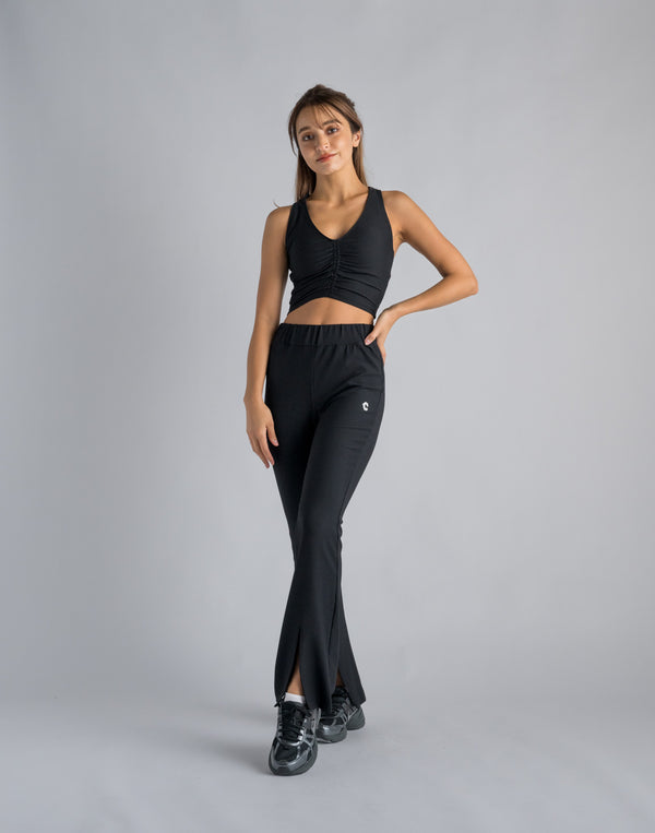 CRONOS WOMEN RIB GATHER BRA【BLACK】
