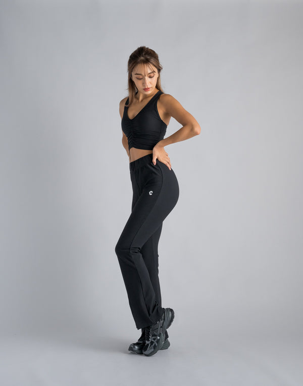 CRONOS WOMEN RIB GATHER BRA【BLACK】