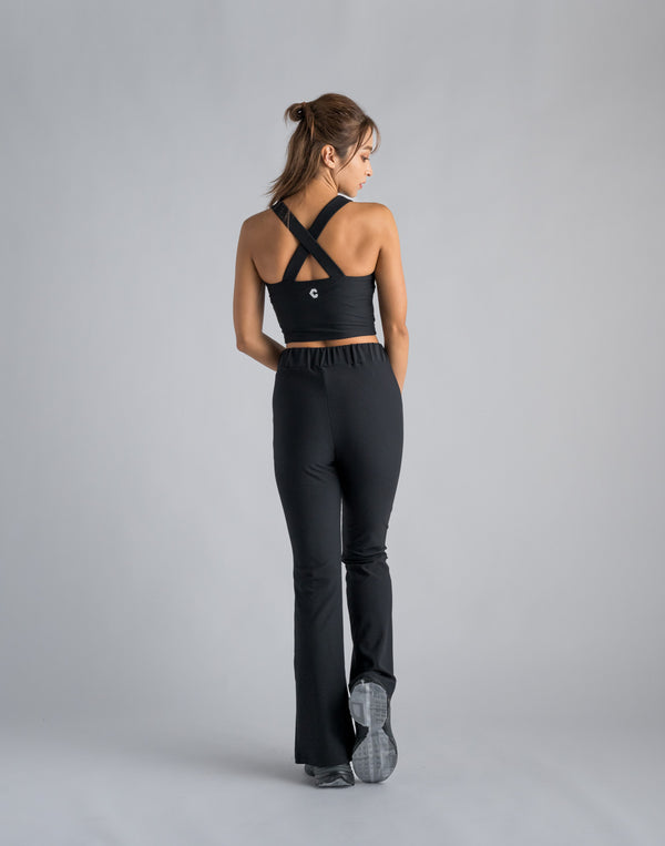 CRONOS WOMEN RIB GATHER BRA【BLACK】