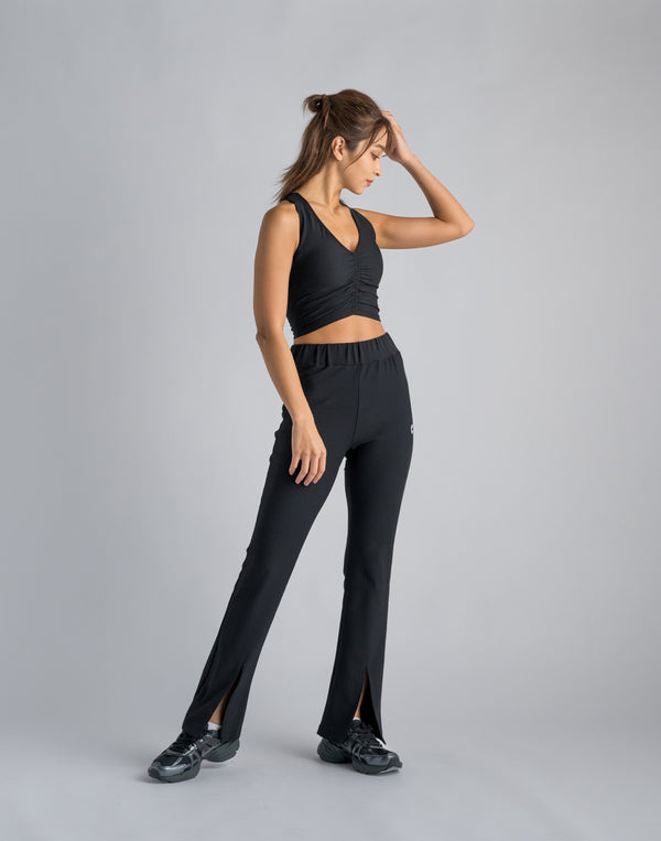 CRONOS WOMEN RIB GATHER BRA【BLACK】