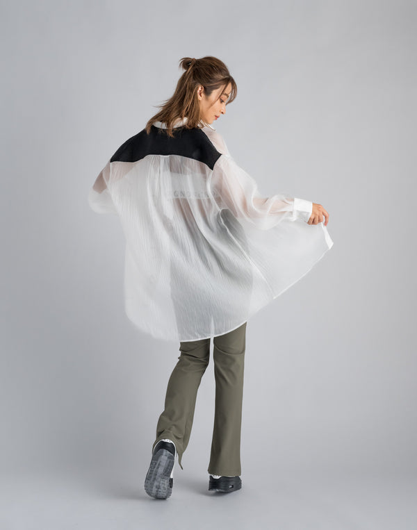 CRONOS WOMEN SHEER SHIRTS [WHITE]