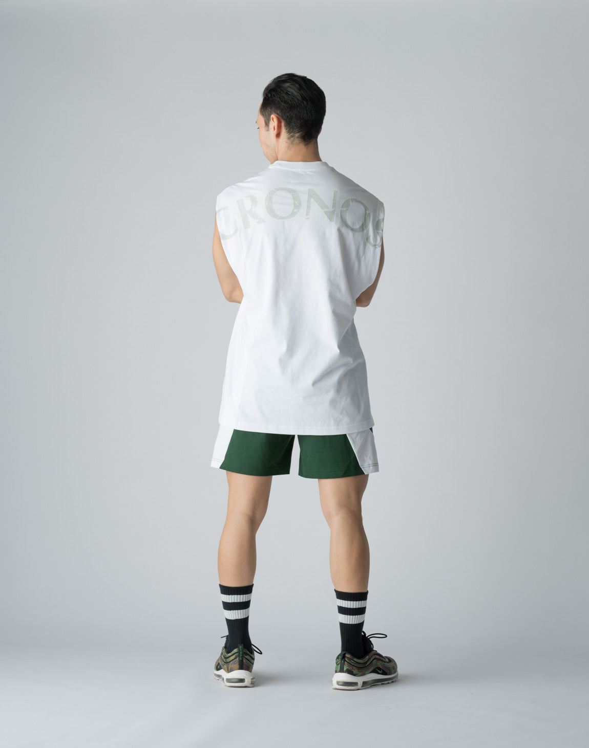 CRONOS EMBROIDERY BOXLOGO SLEEVELESS【WHITE】 – クロノス
