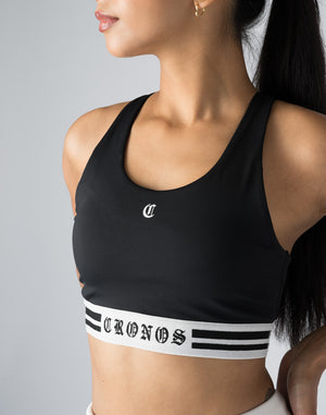 CRONOS WOMEN BLACK LETTER BRA【BLACK×WHITE】