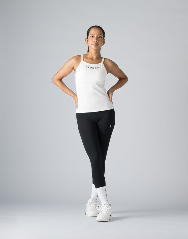 CRONOS WOMEN BLACK LETTER TANKTOP【WHITE】