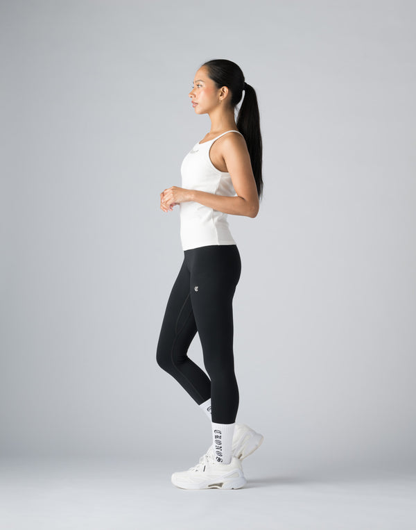CRONOS WOMEN BLACK LETTER TANKTOP【WHITE】
