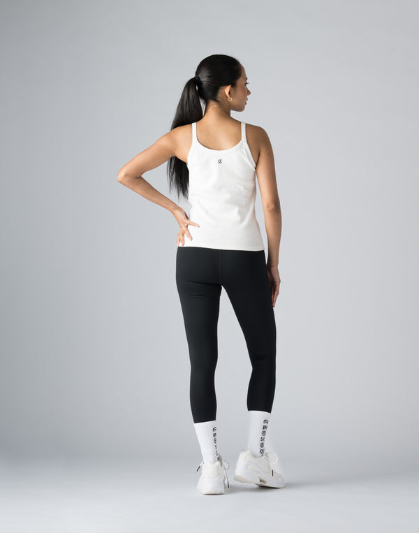 CRONOS WOMEN BLACK LETTER TANKTOP【WHITE】