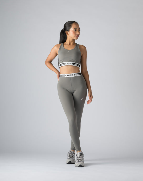CRONOS WOMEN BLACK LETTER LEGGINGS【GRAY】