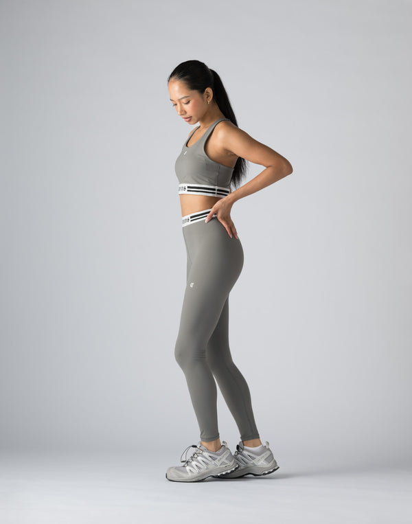 CRONOS WOMEN BLACK LETTER LEGGINGS【GRAY】