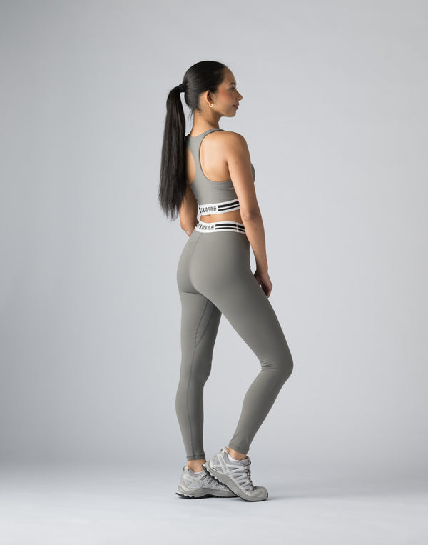 CRONOS WOMEN BLACK LETTER LEGGINGS【GRAY】