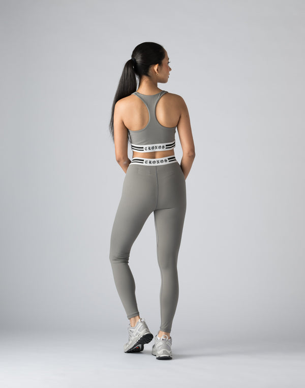 CRONOS WOMEN BLACK LETTER LEGGINGS【GRAY】