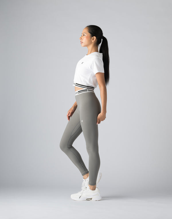 CRONOS WOMEN BLACK LETTER LEGGINGS【GRAY】