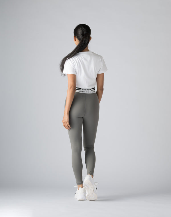 CRONOS WOMEN BLACK LETTER LEGGINGS【GRAY】