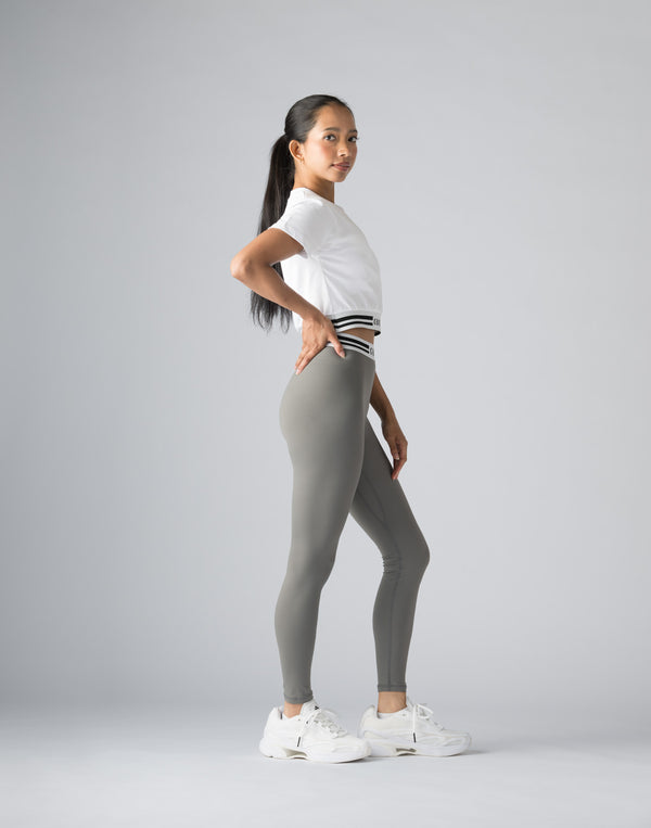 CRONOS WOMEN BLACK LETTER LEGGINGS【GRAY】