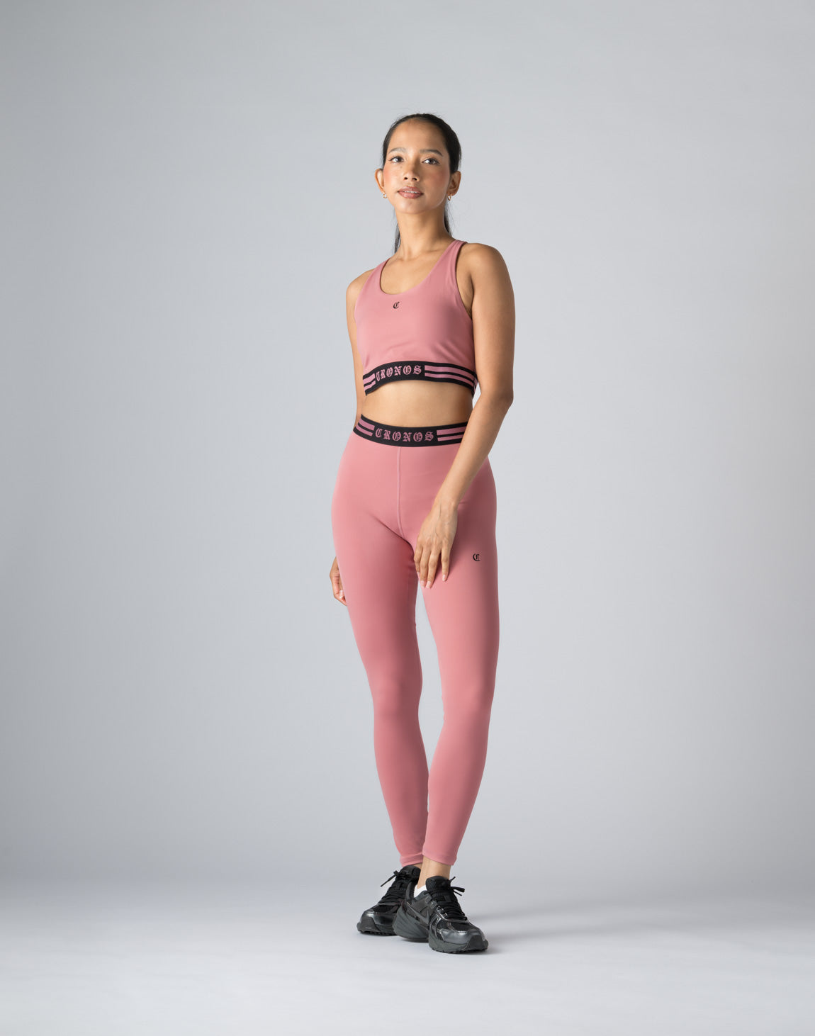 CRONOS WOMEN BLACK LETTER LEGGINGS【PINK】