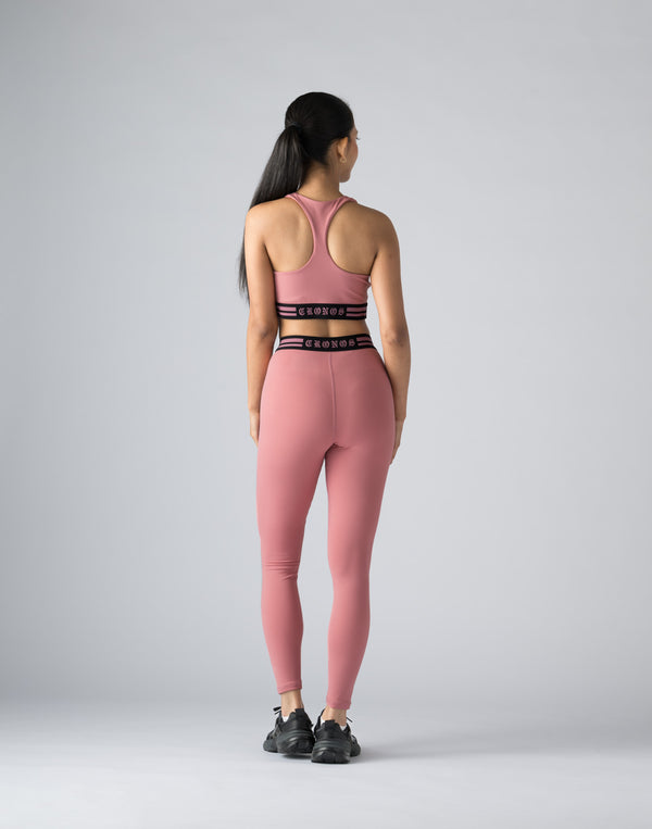 CRONOS WOMEN BLACK LETTER LEGGINGS【PINK】