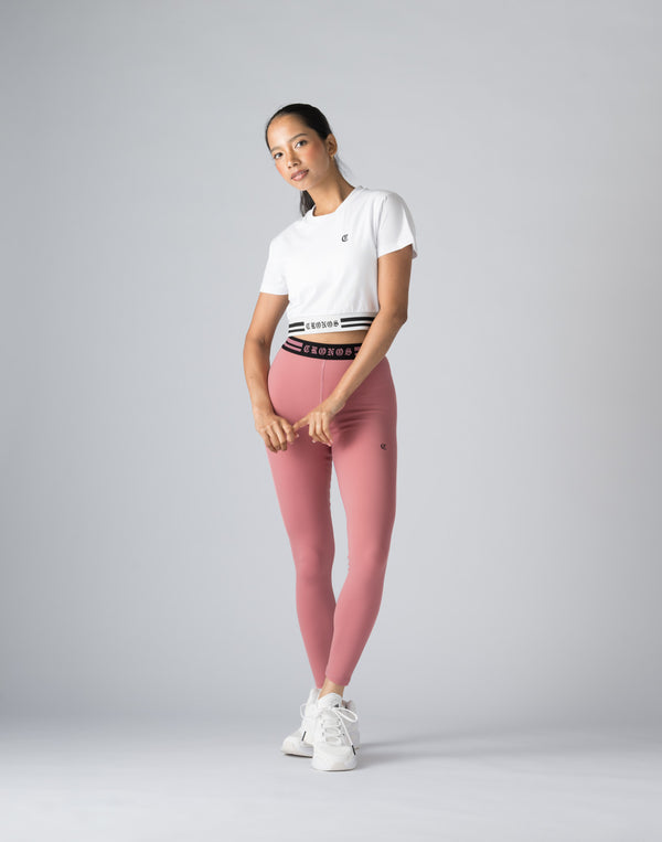 CRONOS WOMEN BLACK LETTER LEGGINGS【PINK】