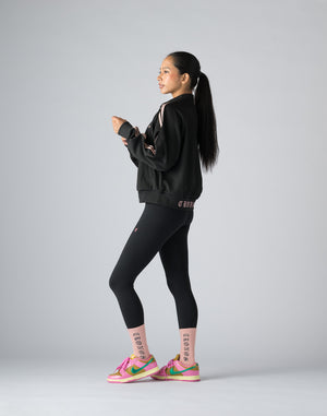 CRONOS WOMEN BLACK LETTER SOCKS [PINK]