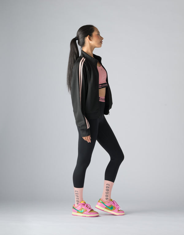 CRONOS WOMEN BLACK LETTER SOCKS [PINK]