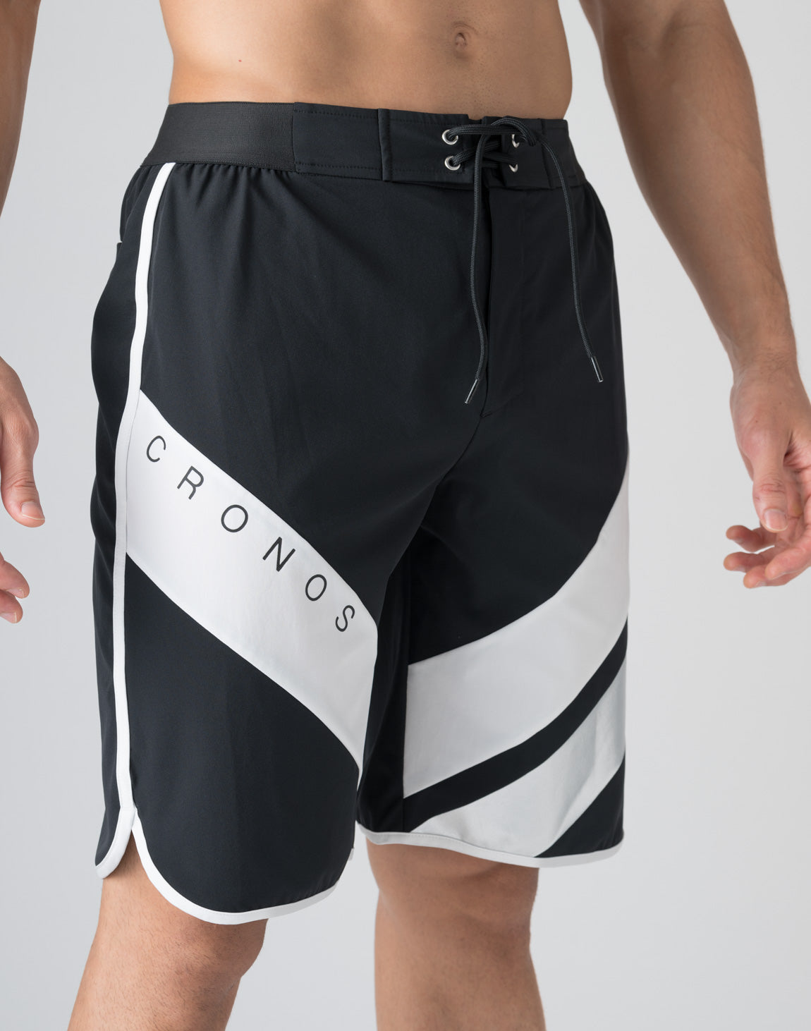 CRONOS DIAGONAL SWITCHING SURF SHORTS【BLACK×SILVER】 – クロノス CRONOS Official  Store