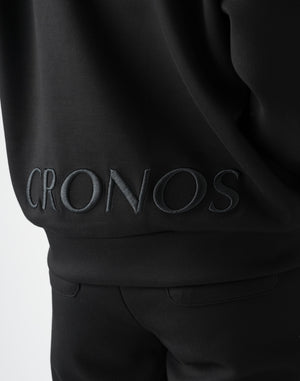 CRONOS 女用刺繡標誌連帽衫 [黑色]