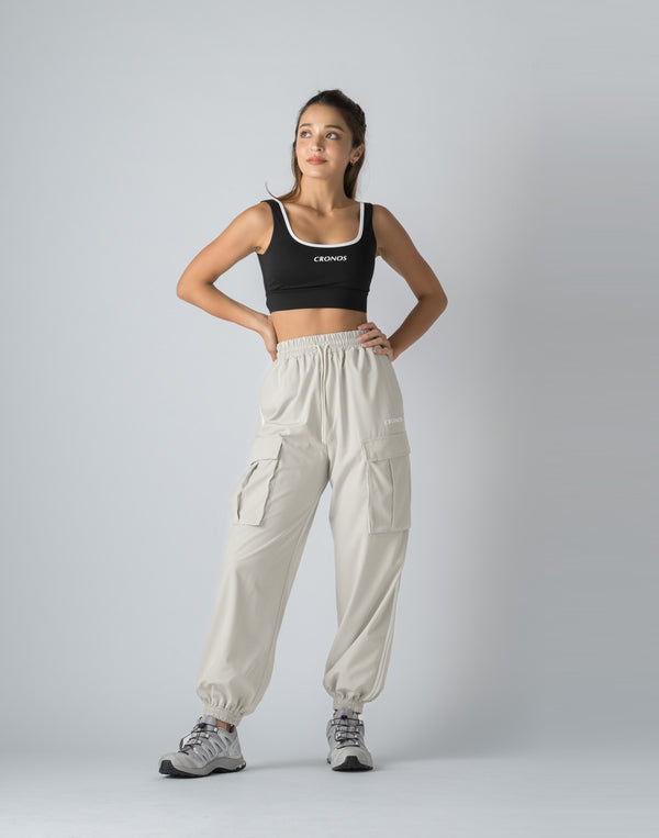CRONOS WOMEN NYLON STRETCH CARGO【GRAY】