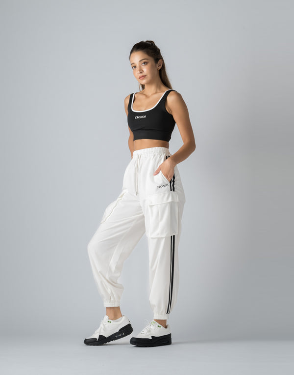 CRONOS WOMEN NYLON STRETCH CARGO【WHITE】