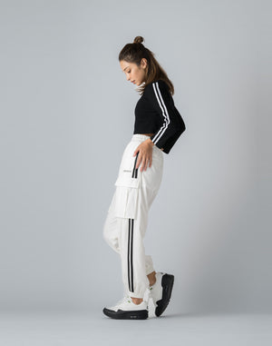 CRONOS WOMEN NYLON STRETCH CARGO【WHITE】