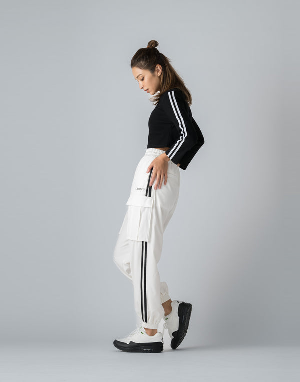 CRONOS WOMEN NYLON STRETCH CARGO【WHITE】