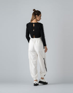 CRONOS WOMEN NYLON STRETCH CARGO【WHITE】