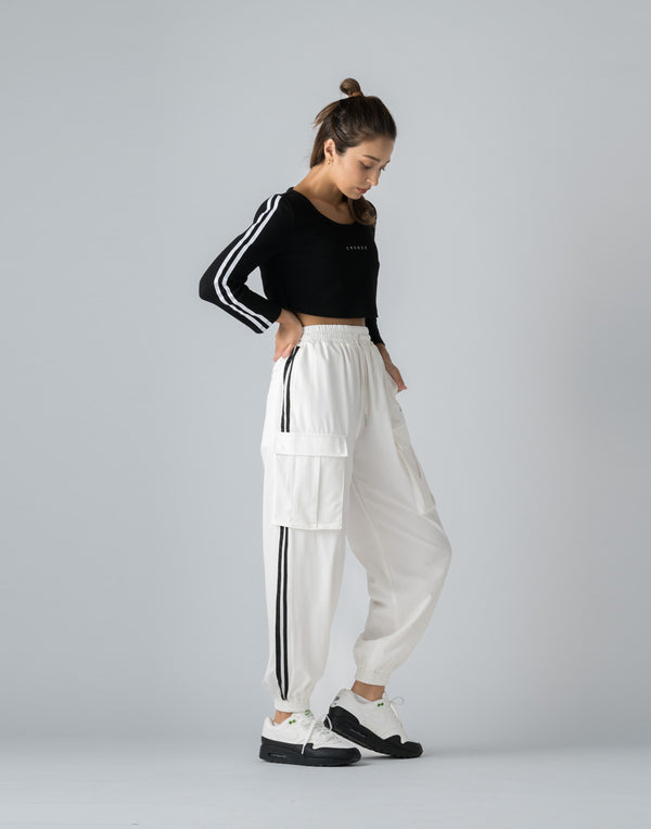 CRONOS WOMEN NYLON STRETCH CARGO【WHITE】
