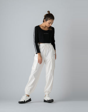 CRONOS WOMEN NYLON STRETCH CARGO【WHITE】