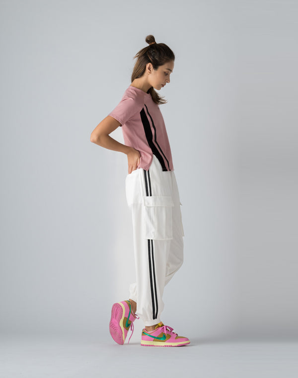 CRONOS WOMEN NYLON STRETCH CARGO【WHITE】