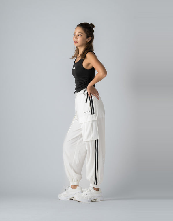 CRONOS WOMEN NYLON STRETCH CARGO【WHITE】