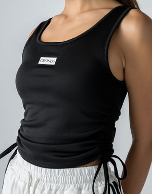 CRONOS WOMEN DRAWSTRING TANKTOP【WHITE】