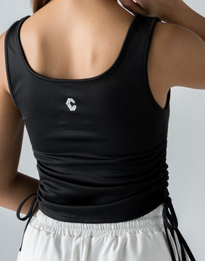 CRONOS WOMEN DRAWSTRING TANKTOP【WHITE】