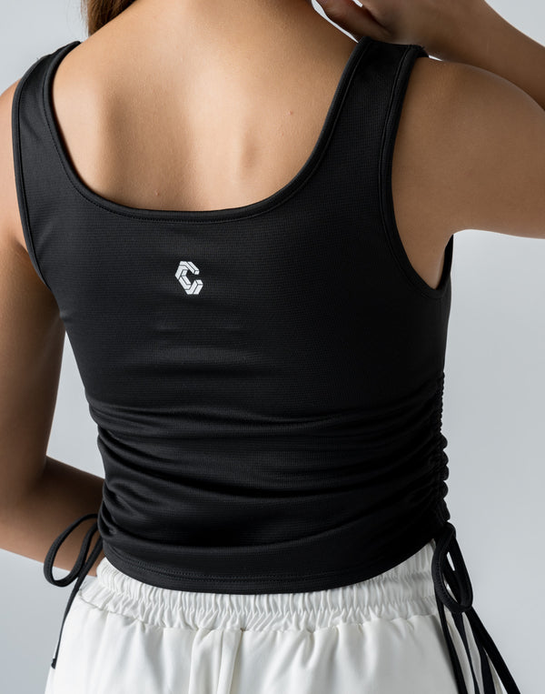 CRONOS WOMEN DRAWSTRING TANKTOP【WHITE】