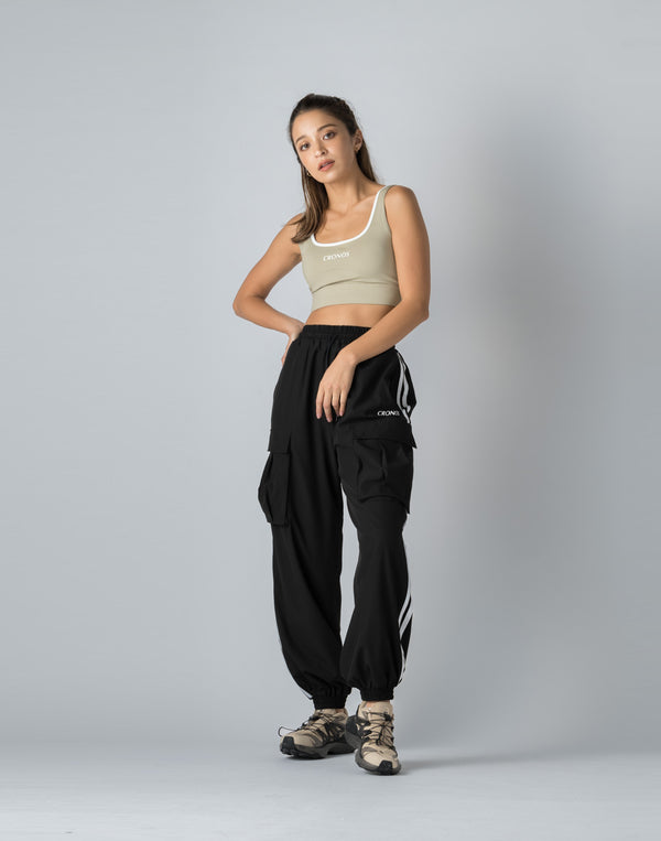 CRONOS WOMEN NYLON STRETCH CARGO【BLACK】