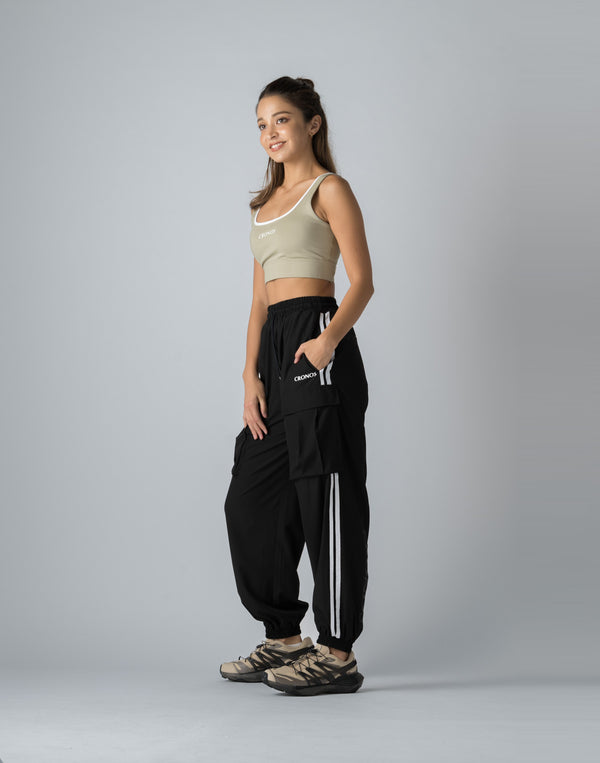 CRONOS WOMEN NYLON STRETCH CARGO【BLACK】