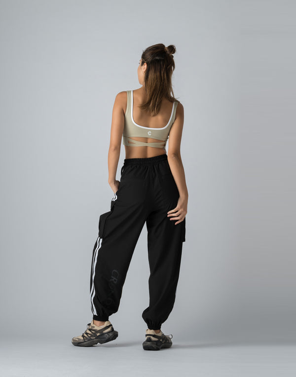 CRONOS WOMEN NYLON STRETCH CARGO【BLACK】