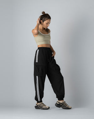 CRONOS WOMEN NYLON STRETCH CARGO【BLACK】