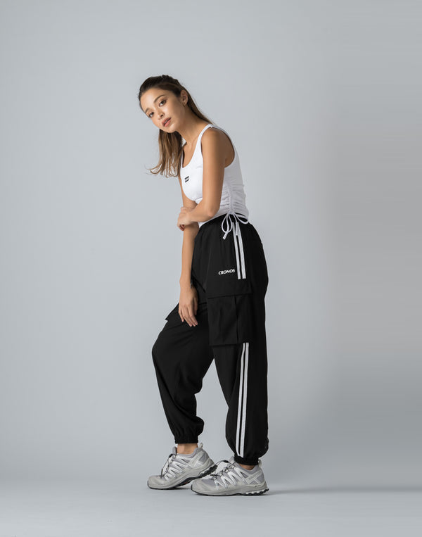CRONOS WOMEN NYLON STRETCH CARGO【BLACK】