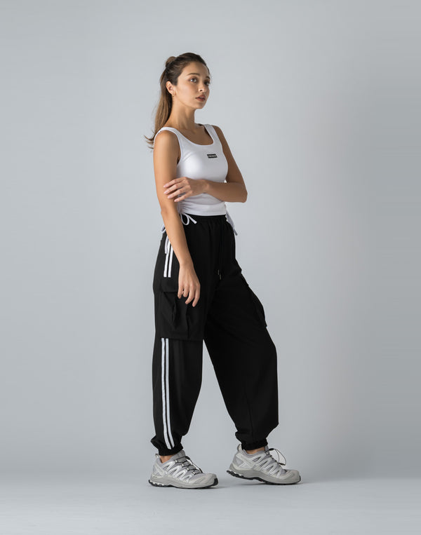 CRONOS WOMEN NYLON STRETCH CARGO【BLACK】